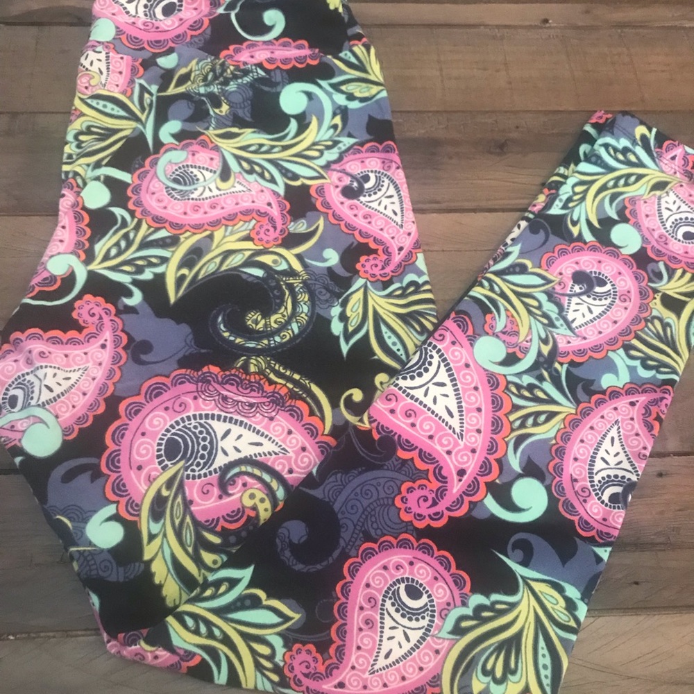LuLaRoe floral paisley leggings HTF TC